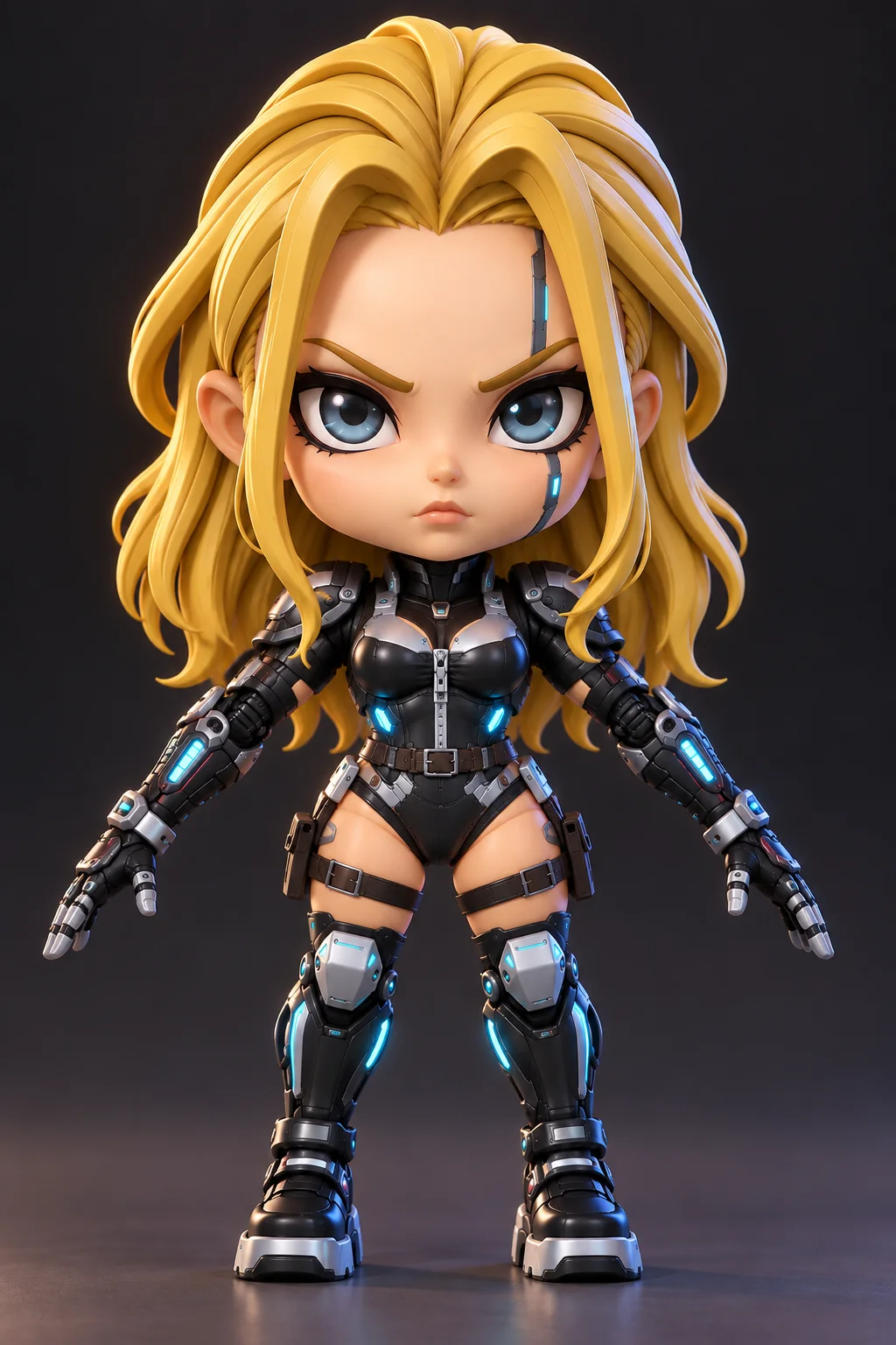 Cyber-Blonde – Chibi-Konzept