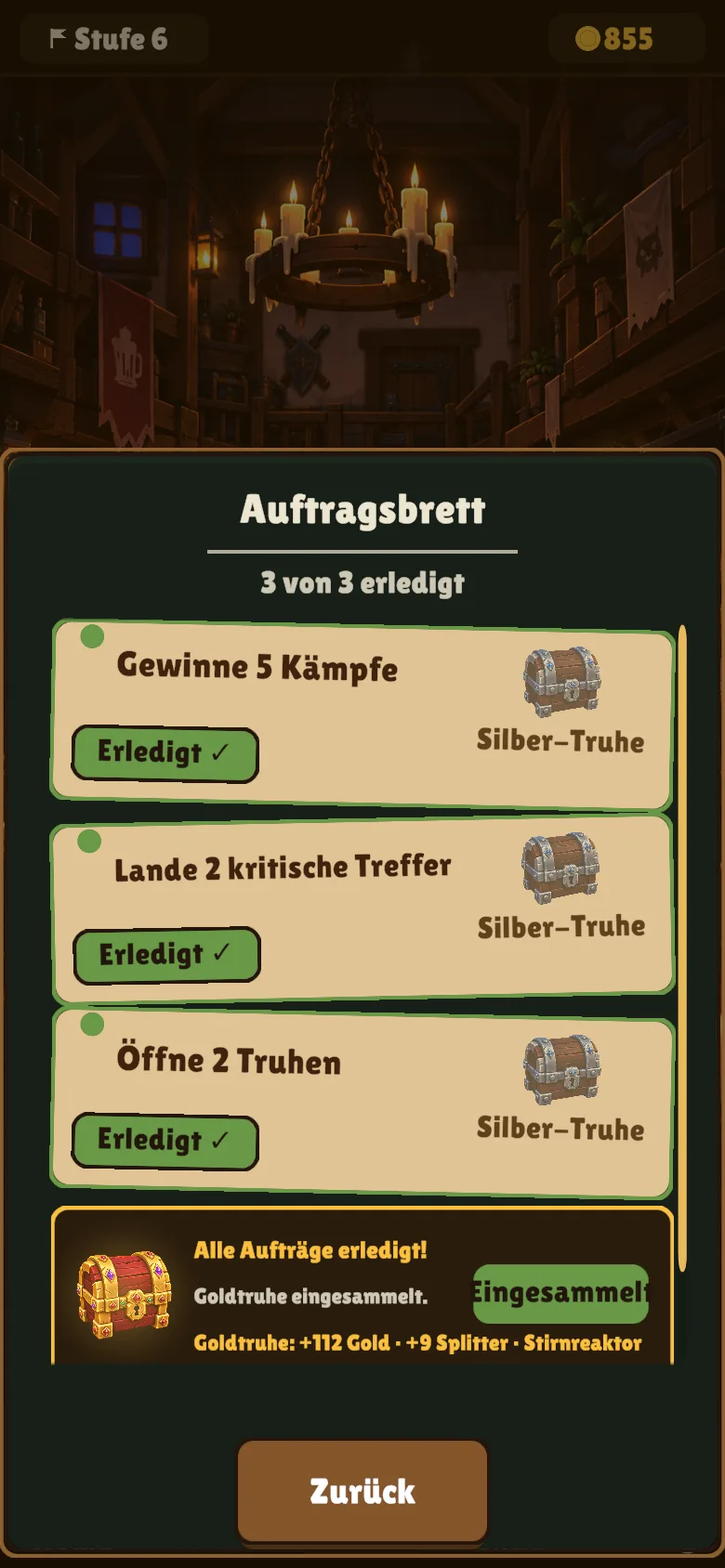 Archivierter Phonemon-Capture des Auftragsbretts mit bereits abgeholten Belohnungen